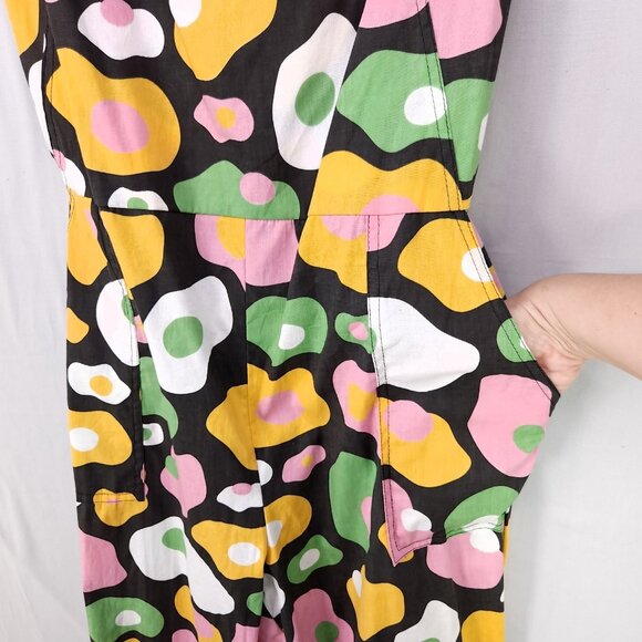 Nooworks Jumpsuit XL Egg Print Coveralls Sleeveless Pockets - Picture 6 of 16